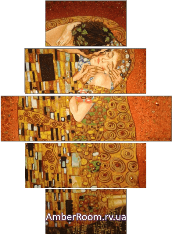 Густав Климт - Поцелуй, 1908, модульная, вариант 1