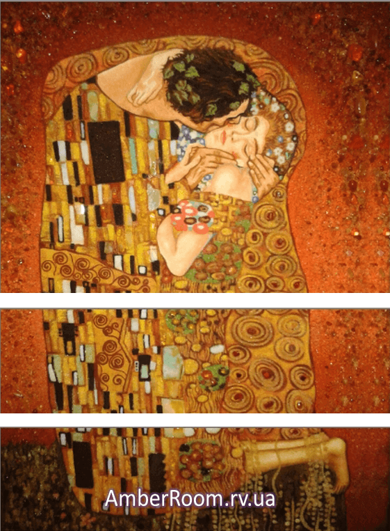 Густав Климт - Поцелуй, 1908, модульная, вариант 2
