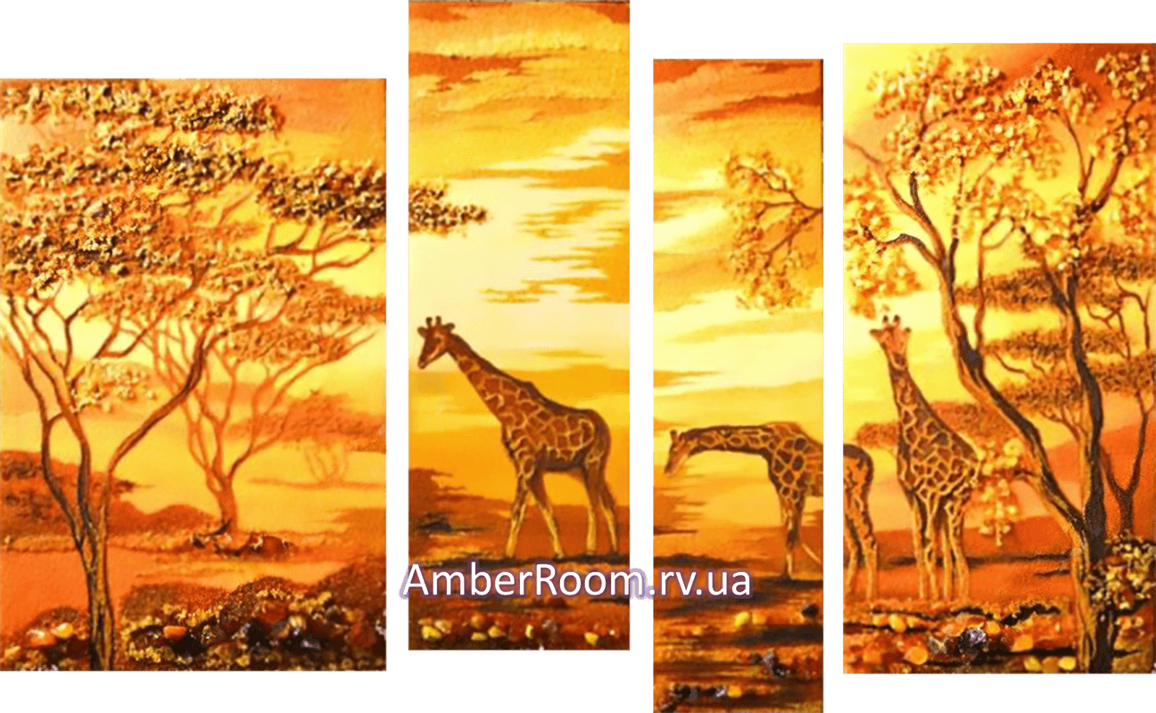 Жирафы, модульная картина